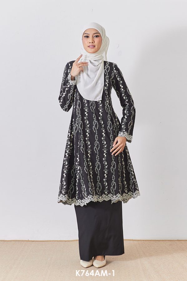Ameera Kurung in Black (K764AM-1)