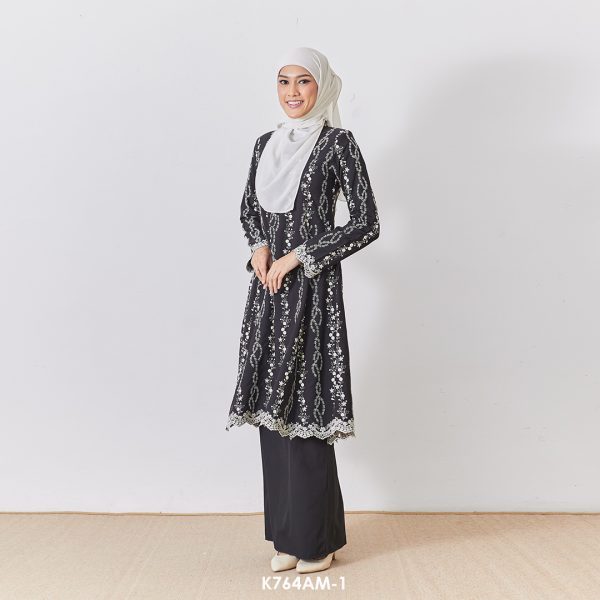 Ameera Kurung in Black (K764AM-1) - Image 2