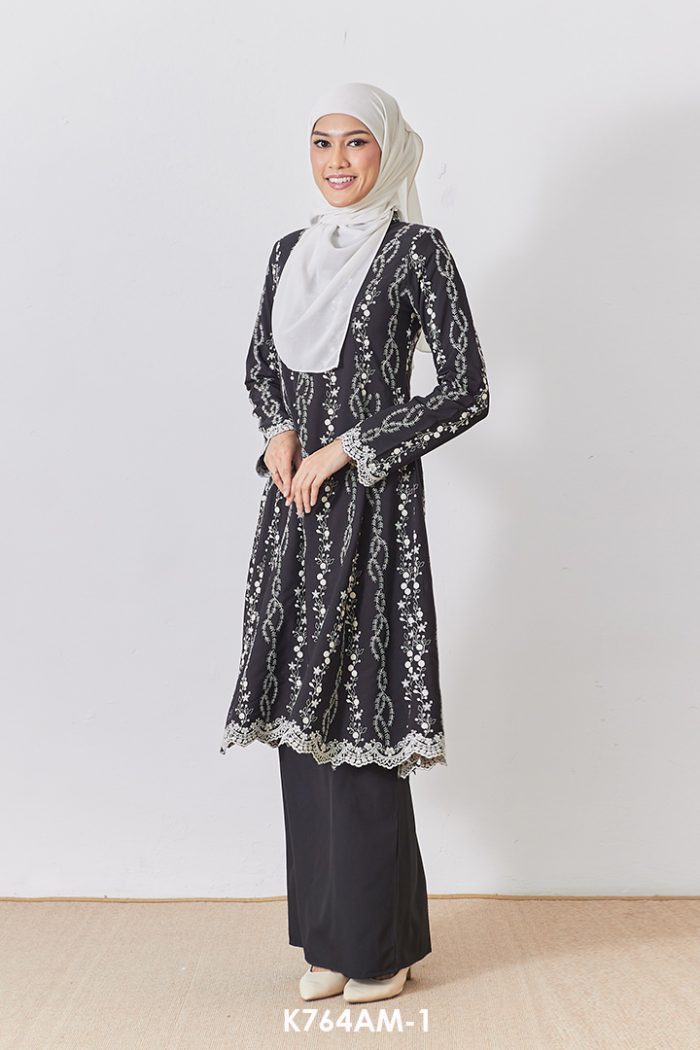 Ameera Kurung in Black (K764AM-1)