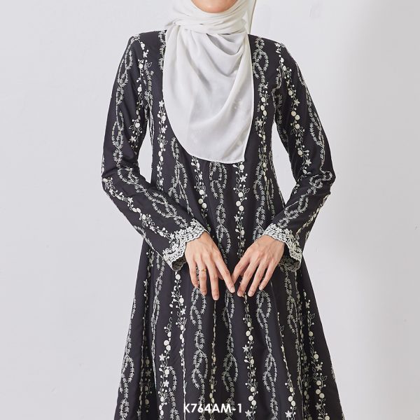 Ameera Kurung in Black (K764AM-1) - Image 3