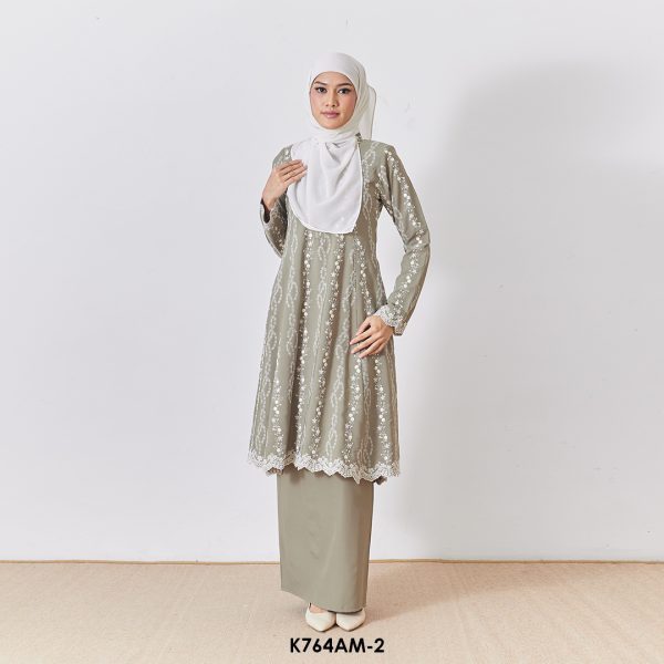 Ameera Kurung in Sage (K764AM-2)