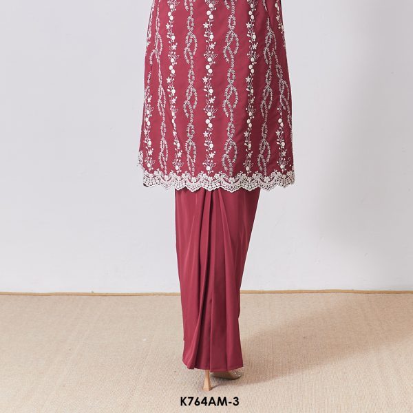 Ameera Kurung in Burgundy (K764AM-3) - Image 4