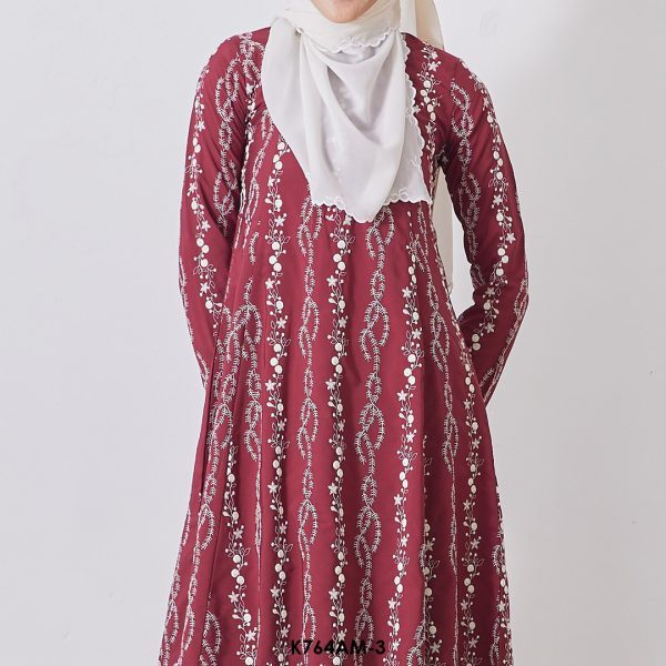 Ameera Kurung in Burgundy (K764AM-3) - Image 3