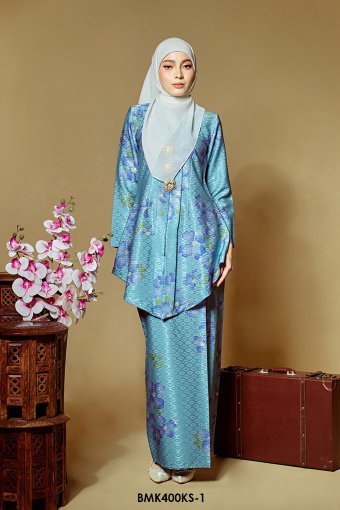 Kebaya Saloma in Aqua Blue (BMK400KS-1)