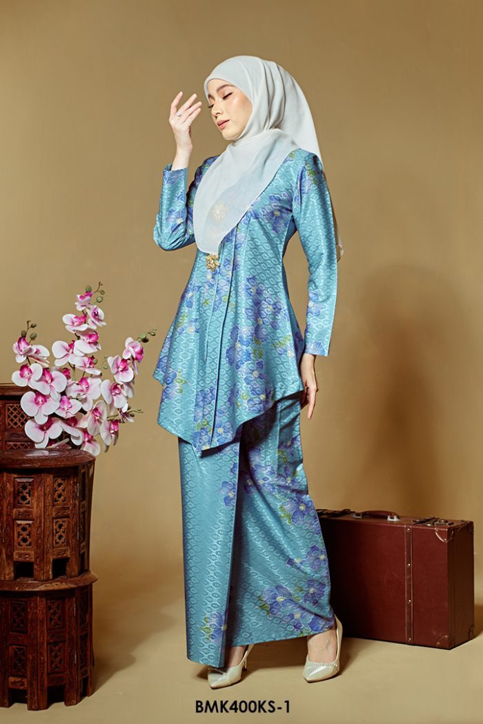 Kebaya Saloma in Aqua Blue (BMK400KS-1)