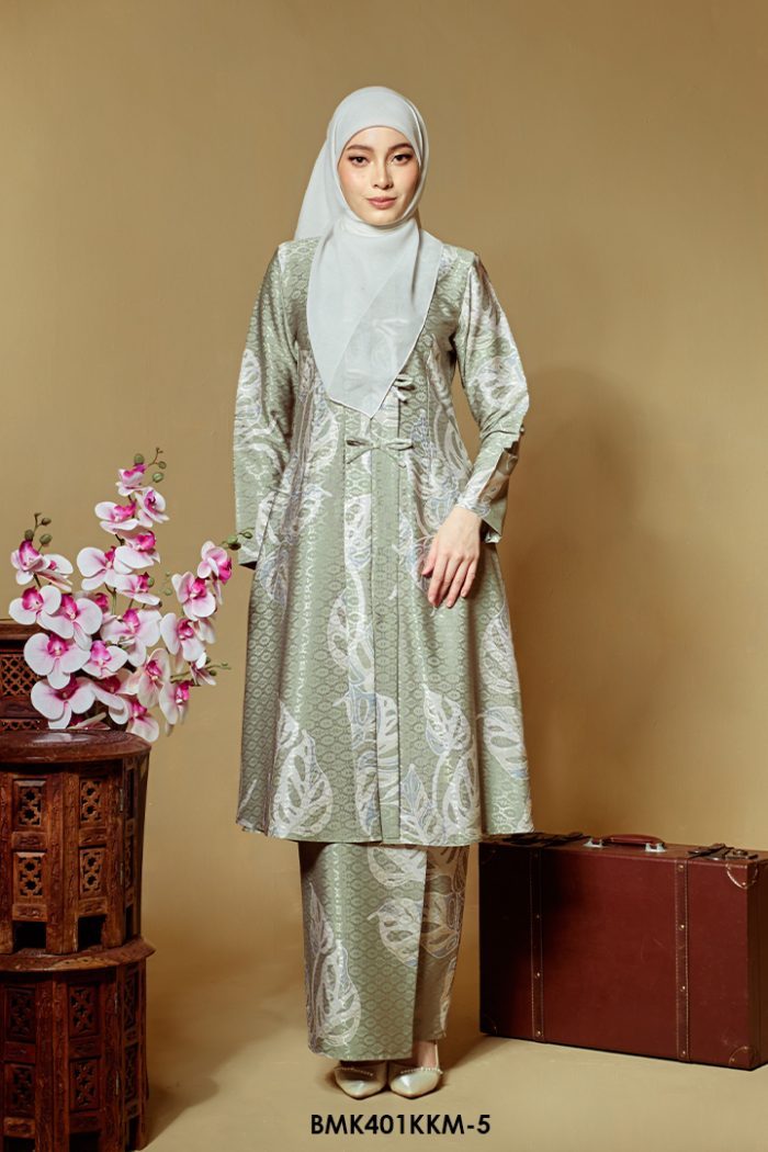 Kebarung Batiq Mia 3.0 Ribbon in Sage Green (BMK401KKM-5)