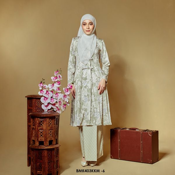Kebarung Batiq Mia 3.0 Ribbon in Light Sage Green (BMK403KKM-6)