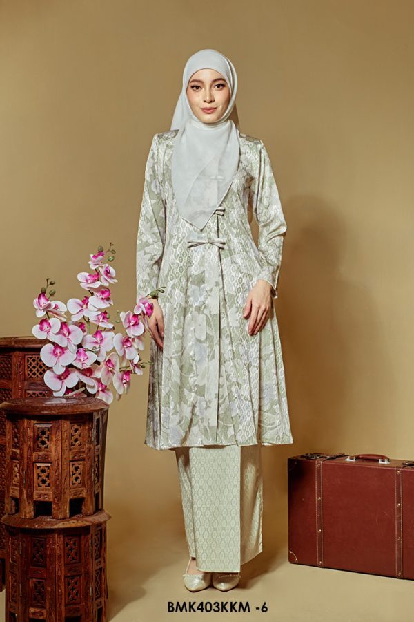 Kebarung Batiq Mia 3.0 Ribbon in Light Sage Green (BMK403KKM-6)