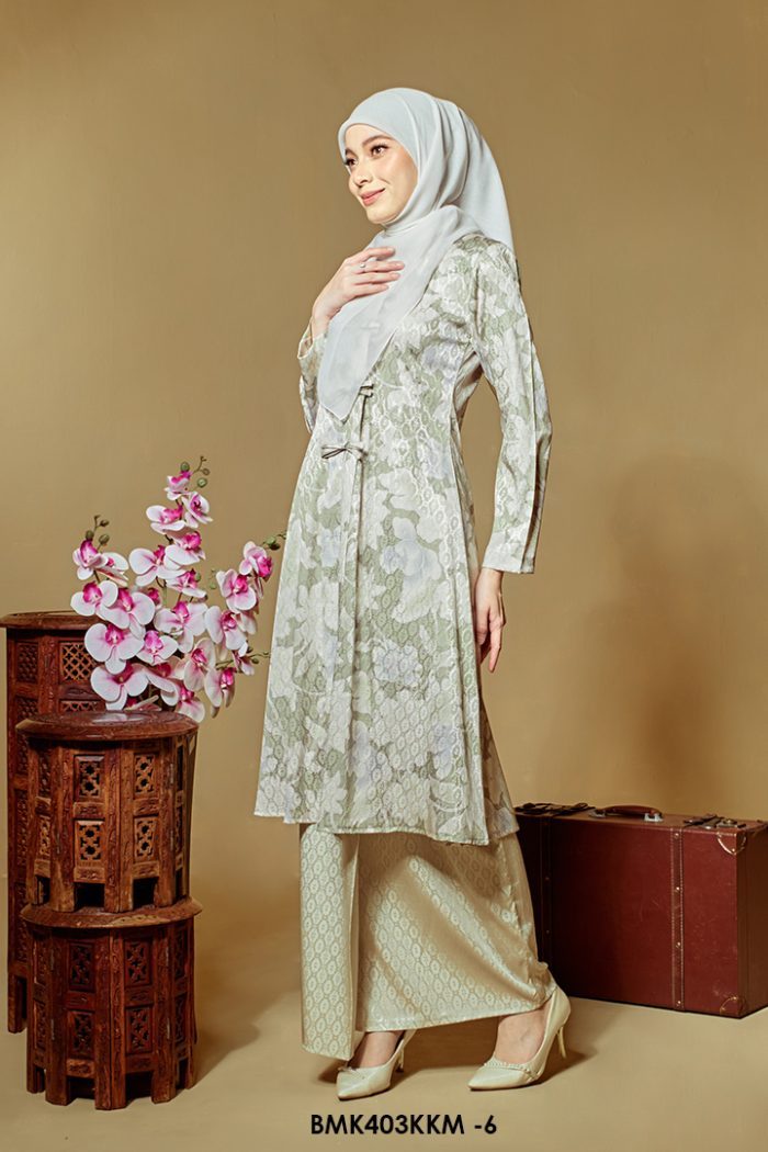 Kebarung Batiq Mia 3.0 Ribbon in Light Sage Green (BMK403KKM-6)