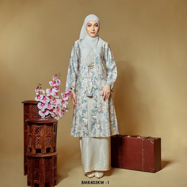 Kebaya Wilda Batiq Mia in Blue Grey (BMK403KW-1)
