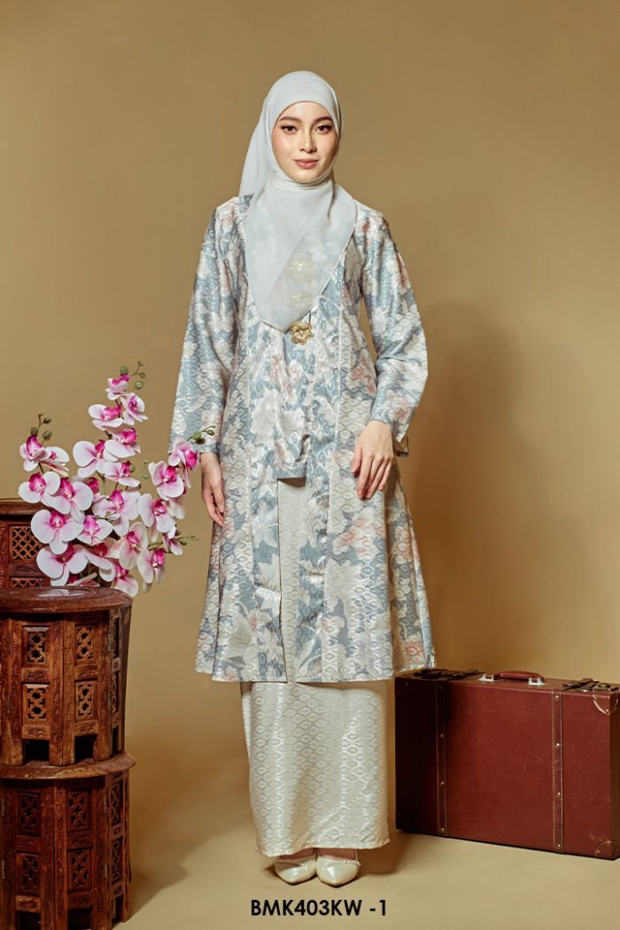 Kebaya Wilda Batiq Mia in Blue Grey (BMK403KW-1)