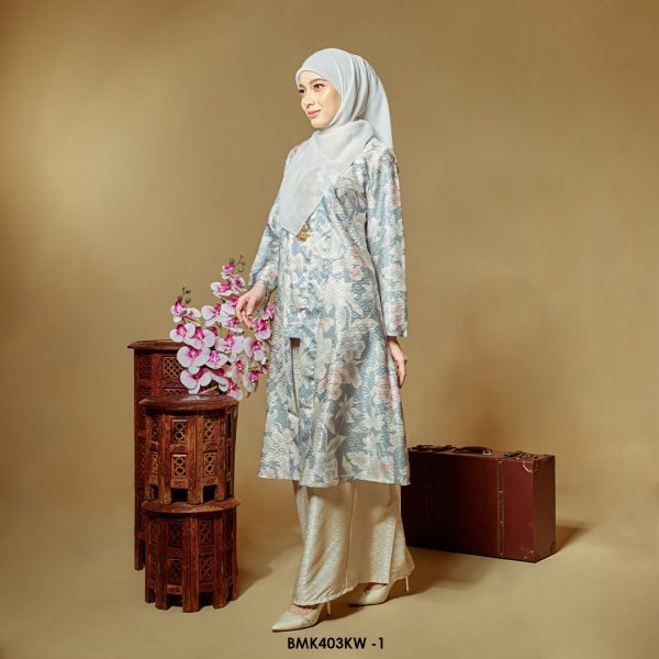 Kebaya Wilda Batiq Mia in Blue Grey (BMK403KW-1) - Image 2