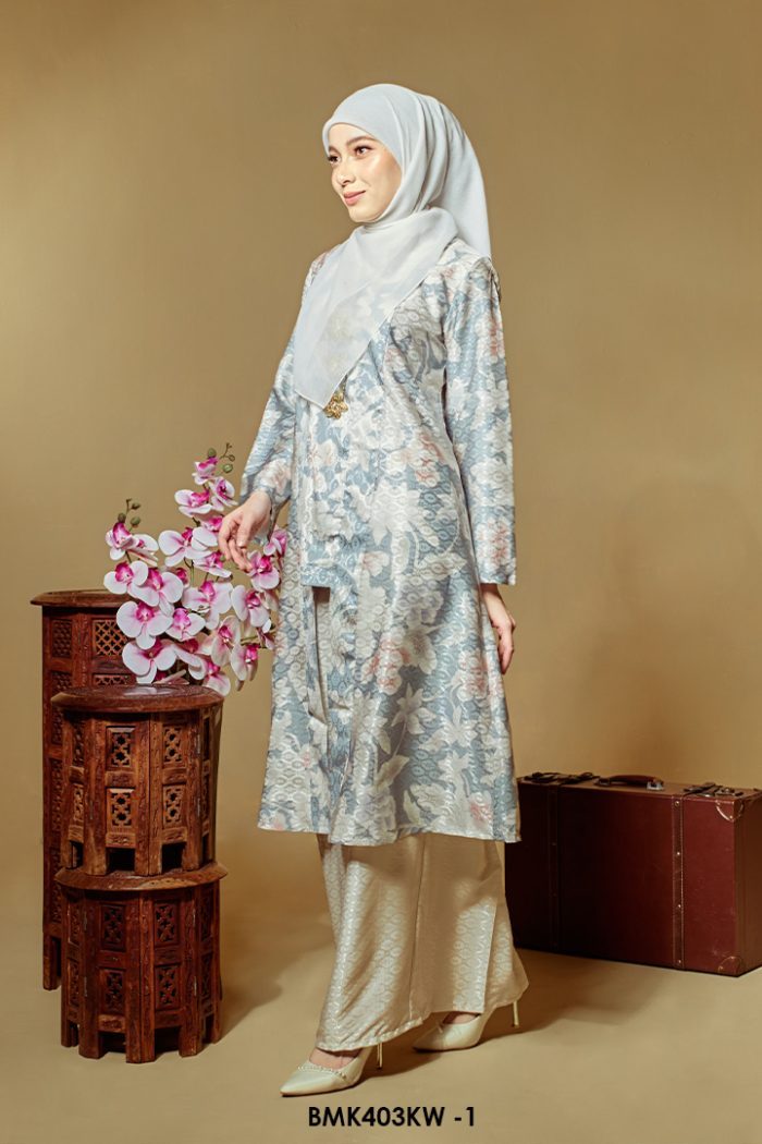 Kebaya Wilda Batiq Mia in Blue Grey (BMK403KW-1)