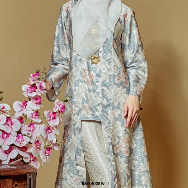 Kebaya Wilda Batiq Mia in Blue Grey (BMK403KW-1) - Image 3