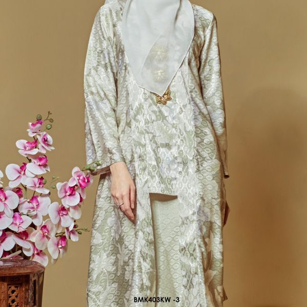 Kebaya Wilda Batiq Mia in Light Sage Green (BMK403KW-3) - Image 3
