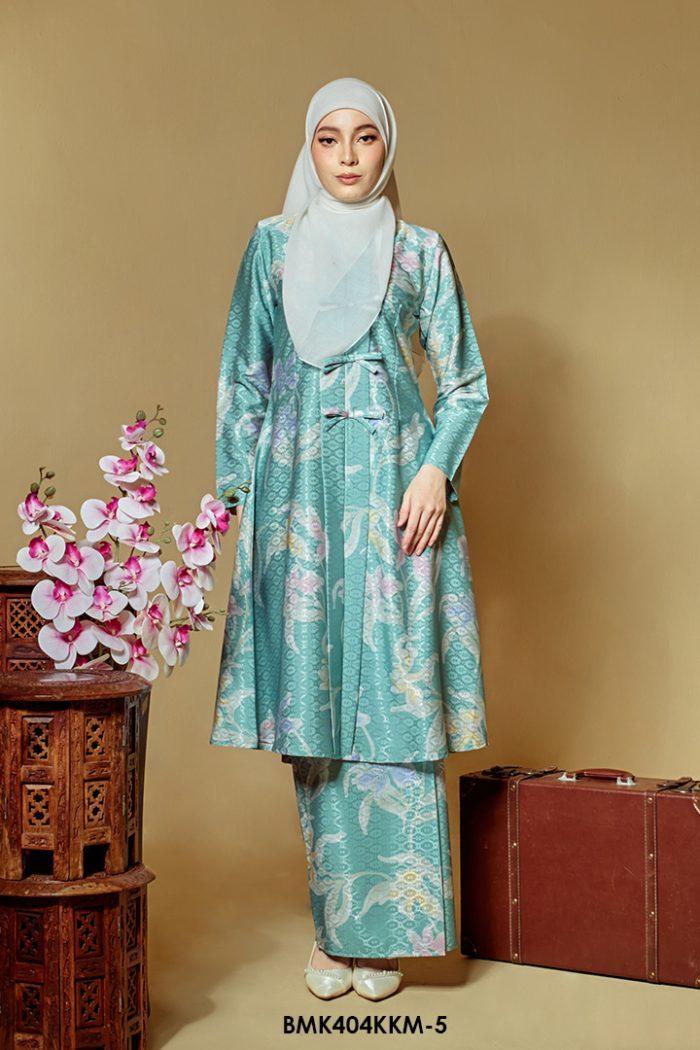 Kebarung Batiq Mia 3.0 Ribbon in Green Turqoise (BMK404KKM-5)