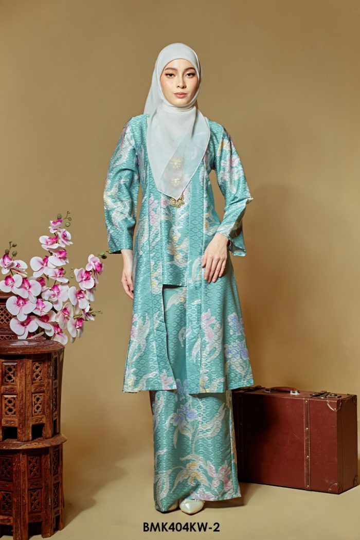 Kebaya Wilda Batiq Mia in Green Turqoise (BMK404KW-2)