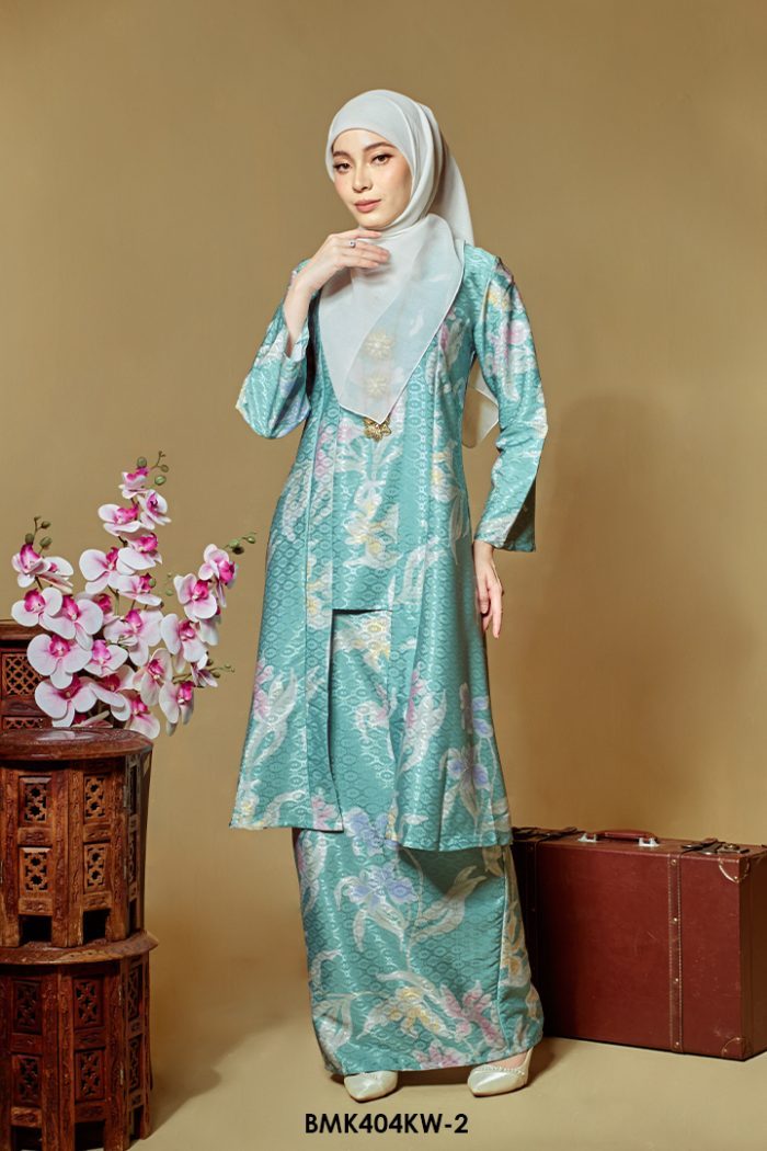 Kebaya Wilda Batiq Mia in Green Turqoise (BMK404KW-2)
