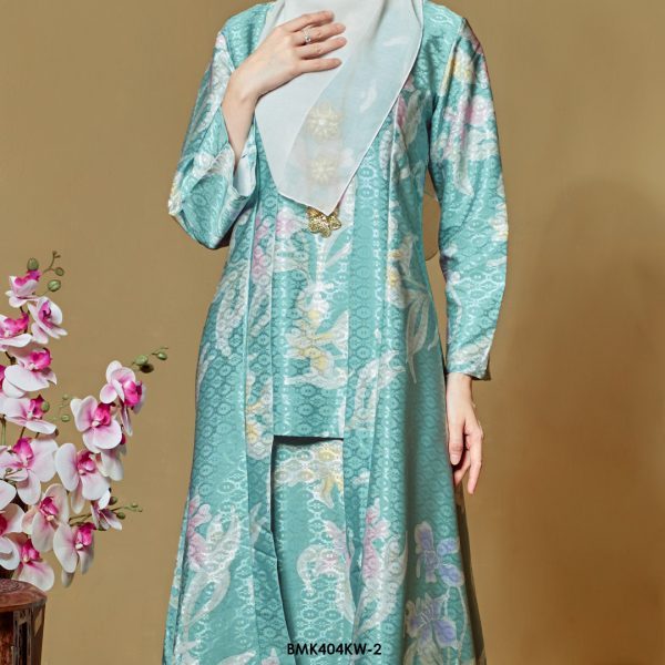 Kebaya Wilda Batiq Mia in Green Turqoise (BMK404KW-2) - Image 4