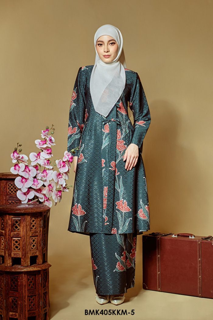 Kebarung Batiq Mia 3.0 Ribbon in Dark Emerald (BMK405KKM-5)