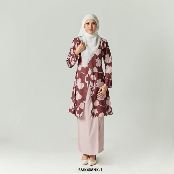 Nerissa Kurung in Dark Maroon (BMK408NK-1)
