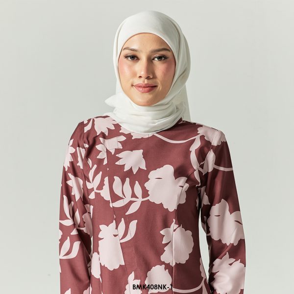 Nerissa Kurung in Dark Maroon (BMK408NK-1) - Image 3