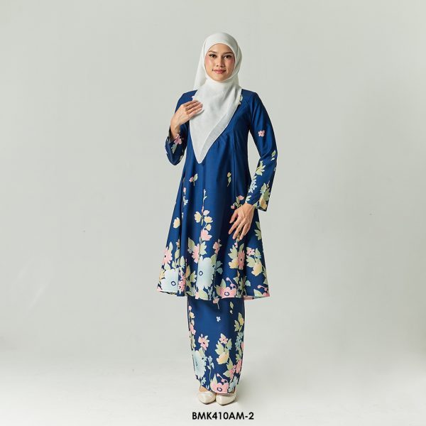 Ameera Kurung in Dark Navy (BMK410AM-2)