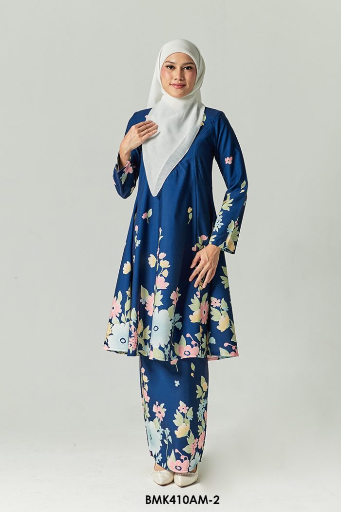 Ameera Kurung in Dark Navy (BMK410AM-2)