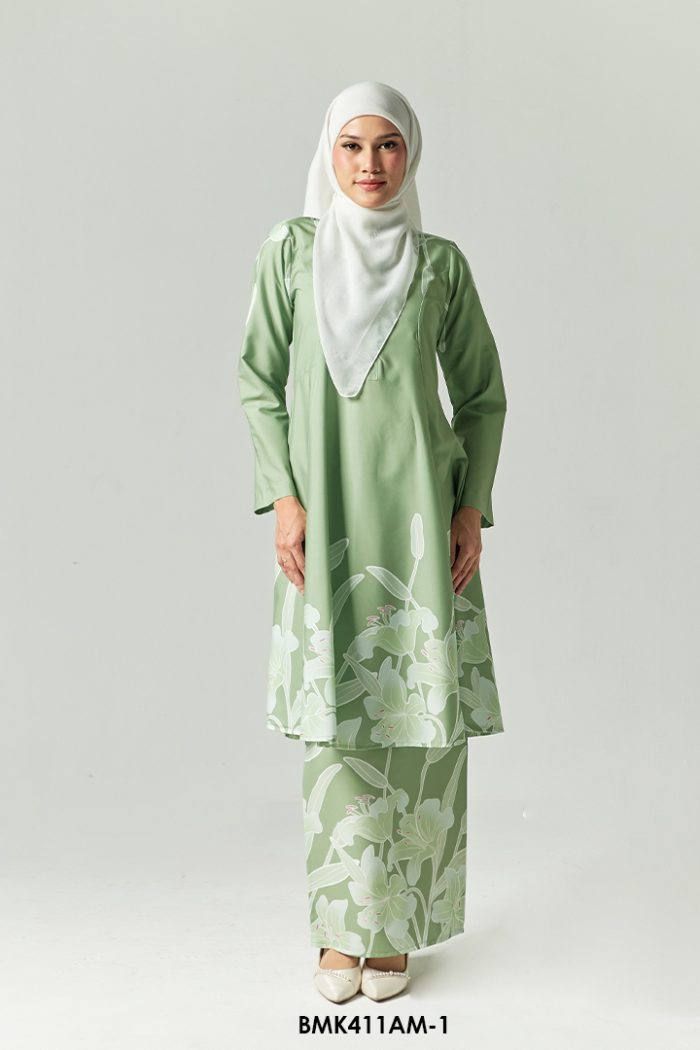 Ameera Kurung in Fern Green (BMK411AM-1)