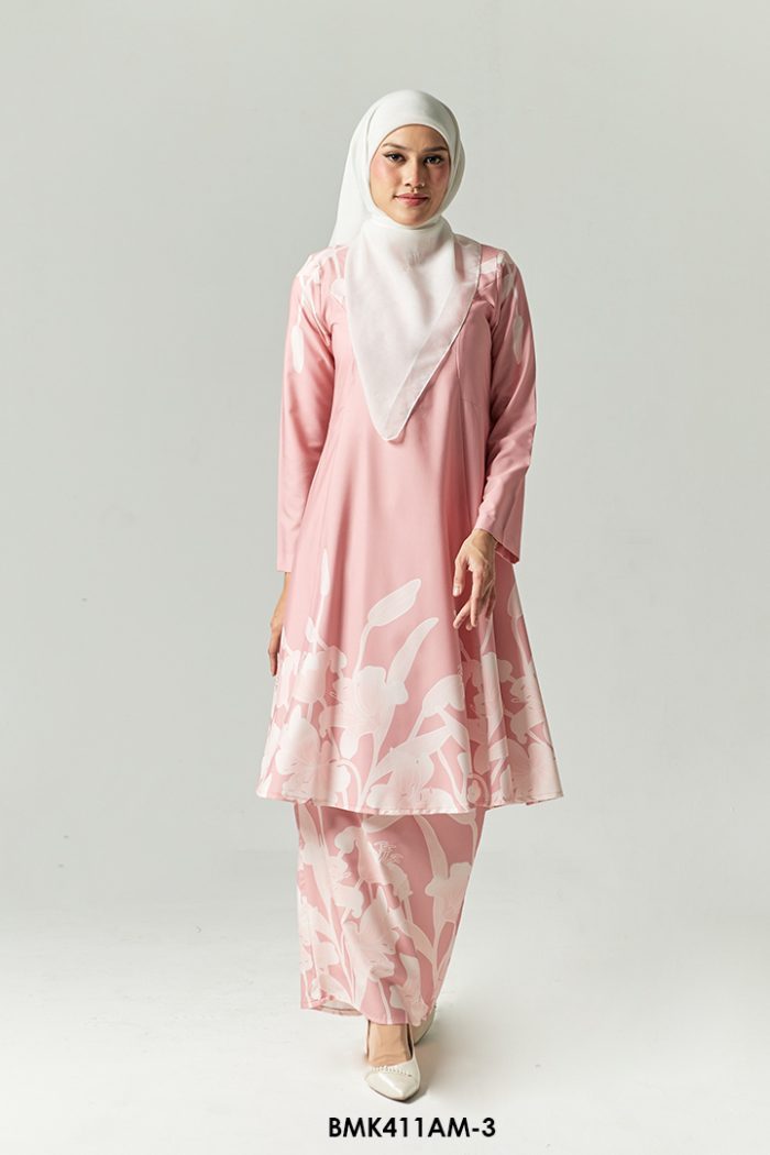 Ameera Kurung in Coral Pink (BMK411AM-3)