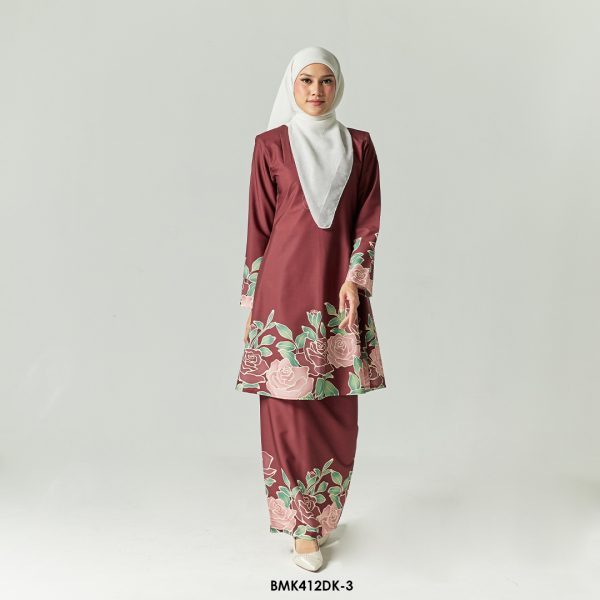 Diana Kurung in Dark Maroon (BMK412DK-3)