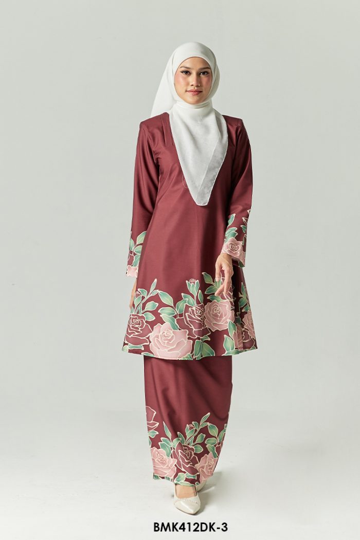 Diana Kurung in Dark Maroon (BMK412DK-3)