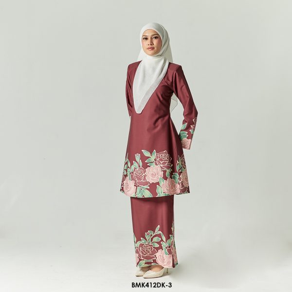 Diana Kurung in Dark Maroon (BMK412DK-3) - Image 2