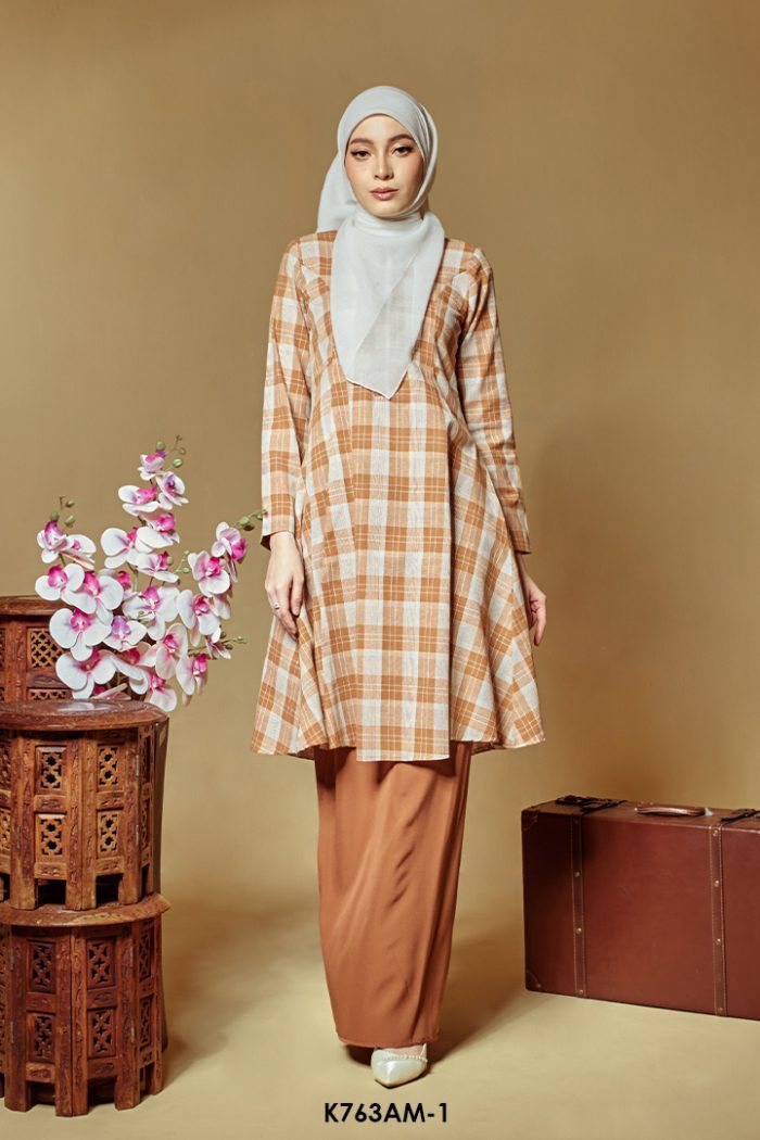 Ameera Kurung in Brown (K763AM-1)
