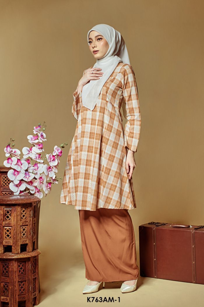 Ameera Kurung in Brown (K763AM-1)