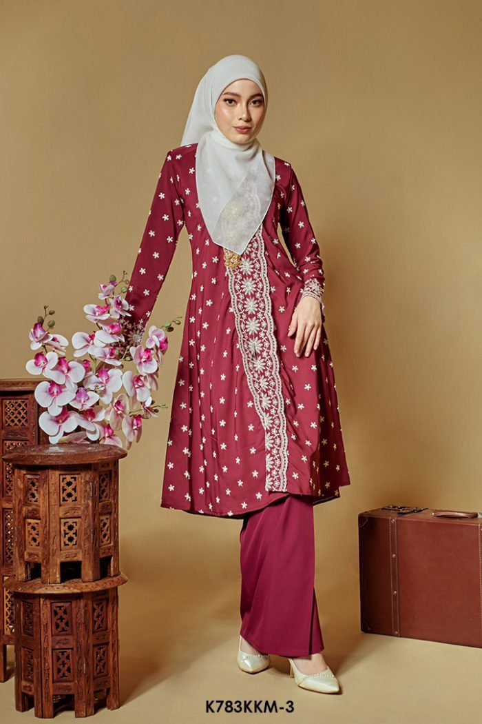 Kebarung Kalthom Sulam in Maroon (K783KKM-3)