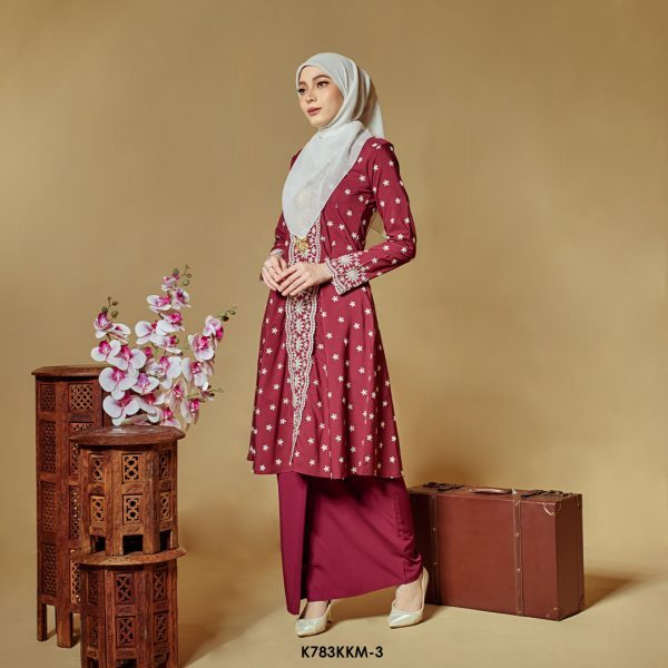 Kebarung Kalthom Sulam in Maroon (K783KKM-3) - Image 2