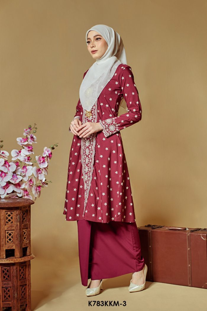 Kebarung Kalthom Sulam in Maroon (K783KKM-3)