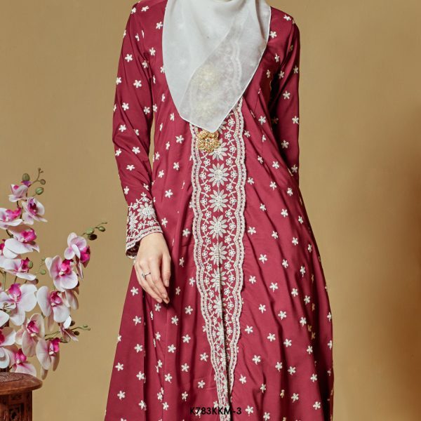 Kebarung Kalthom Sulam in Maroon (K783KKM-3) - Image 3
