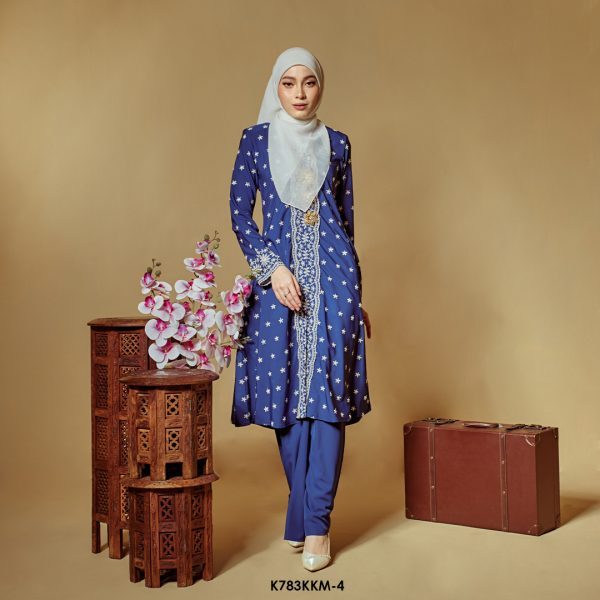 Kebarung Kalthom Sulam in Navy Blue (K783KKM-4)