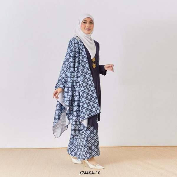 Kebaya Anggun 2.0 With Shawl in Blue Black (K744KA-10) - Image 2