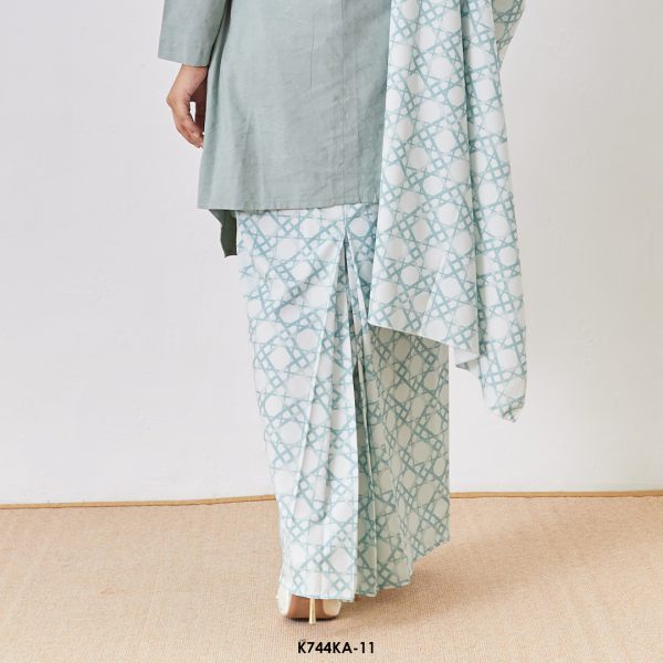 Kebaya Anggun 2.0 With Shawl in Seafoam Green (K744KA-11) - Image 3