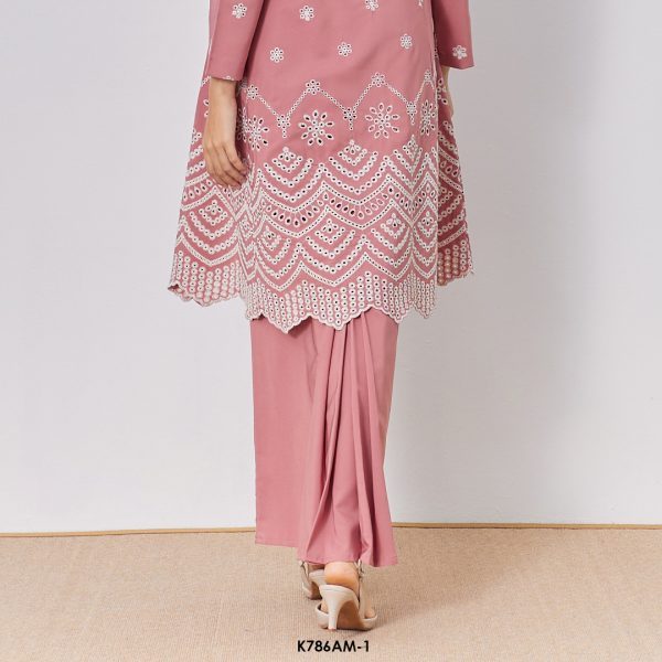 Ameera Kurung in Coral Pink (K786AM-1) - Image 3