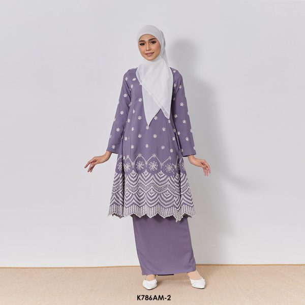Ameera Kurung in Muted Purple (K786AM-2)