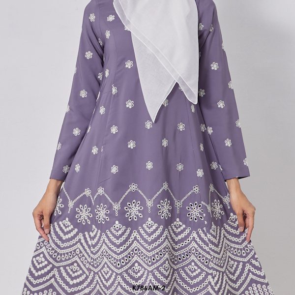 Ameera Kurung in Muted Purple (K786AM-2) - Image 4