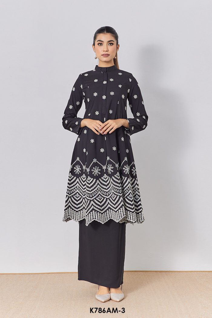 Ameera Kurung in Black (K786AM-3)