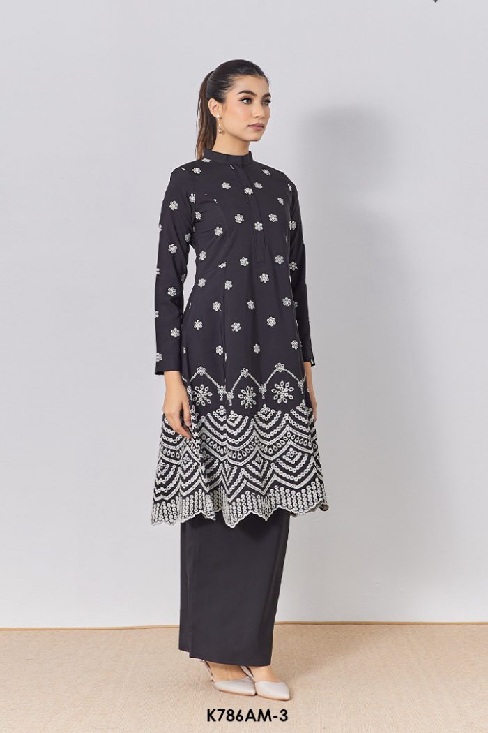 Ameera Kurung in Black (K786AM-3)
