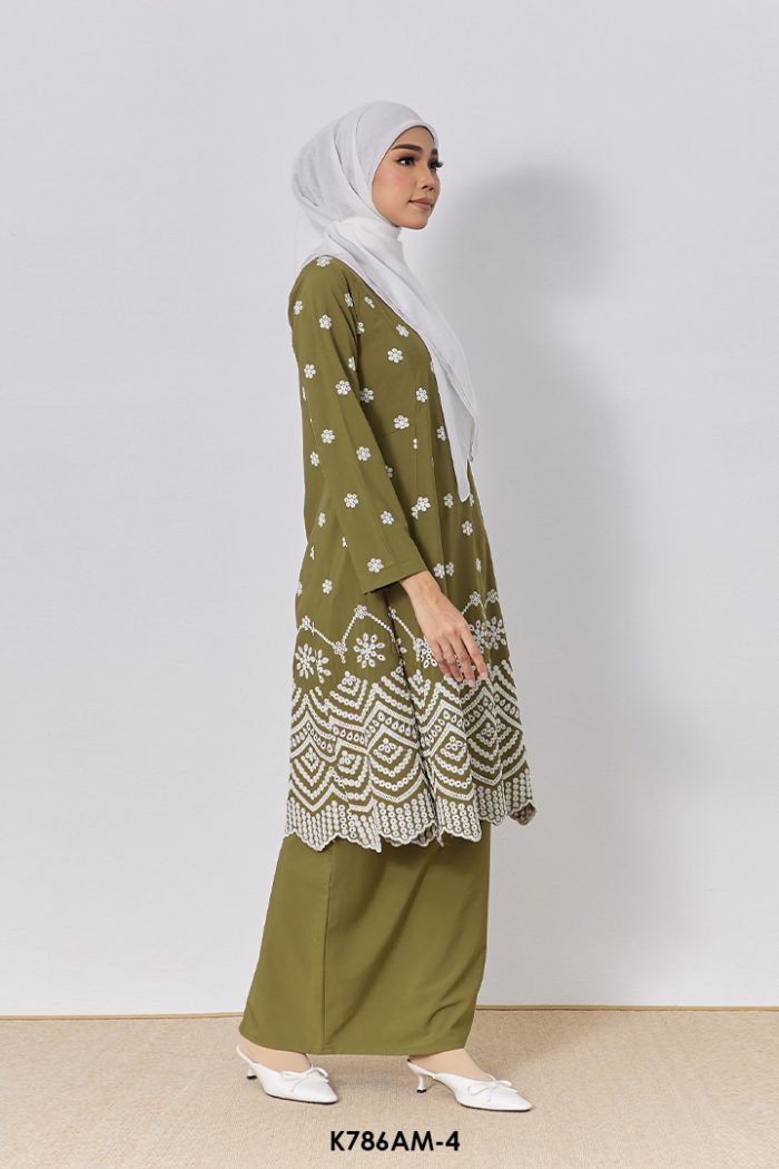Ameera Kurung in Army Green (K786AM-4)