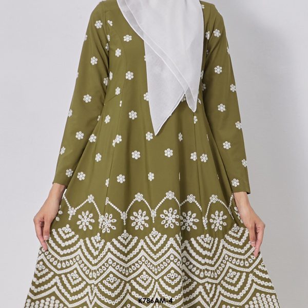 Ameera Kurung in Army Green (K786AM-4) - Image 4
