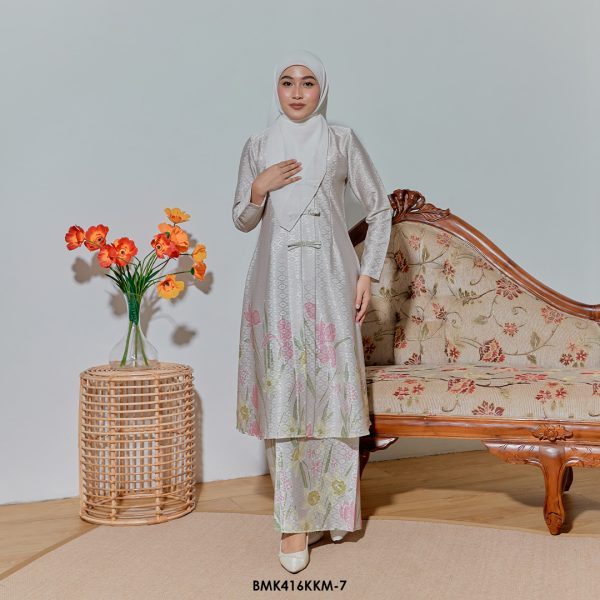Kebarung Batiq Mia 3.0 Ribbon in Soft Grey (BMK416KKM-7)